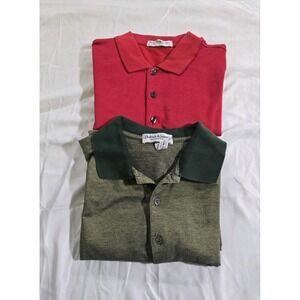 Bullock n Jones Set Of Two Mens Polo Shirts Made In Italy Size XL 100% Cotton